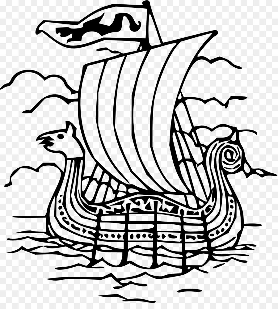 Корабль викингов Драккар рисунок