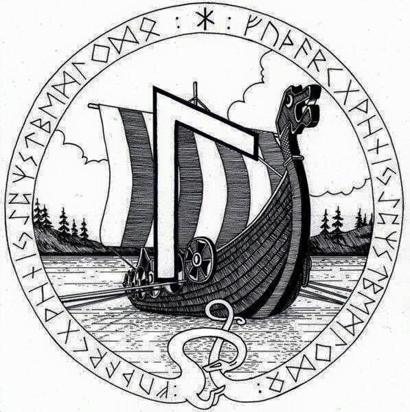 Корабль викингов дракар рисунок