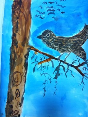 Рисунок Скворушка по Музыке