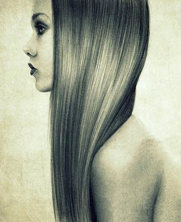 Рисование прямых волос