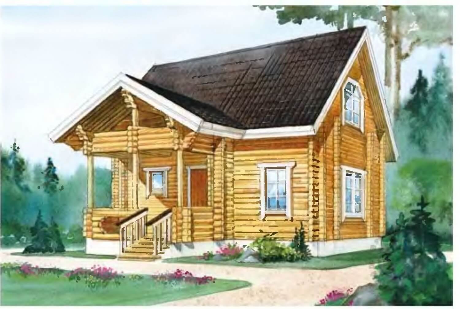Деревянный дом иллюстрация