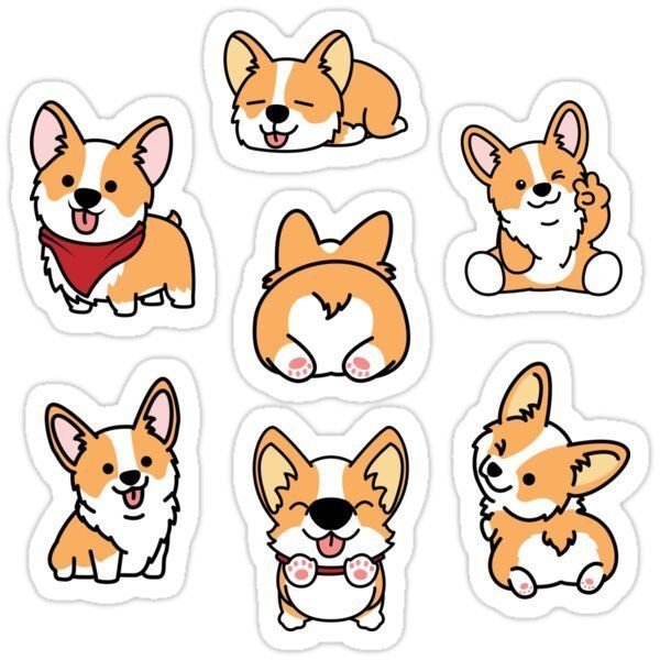 Корги сзади рисунок