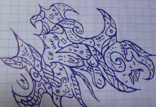 Рисунки ручкой в тетради