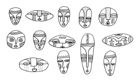 Нарисовать финикийскую маску