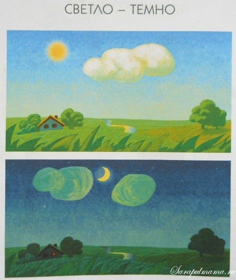 Темно светло для детей
