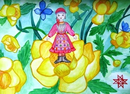 Лютик полевой акварель