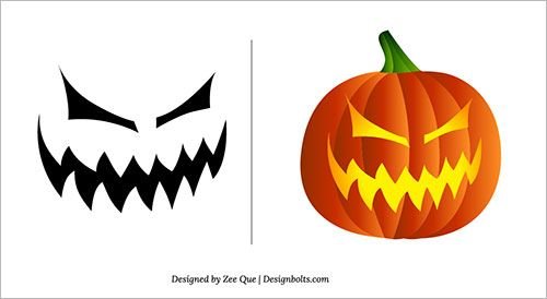 Фонарь Джека из тыквы трафареты