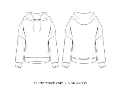 Технический эскиз худи с капюшоном