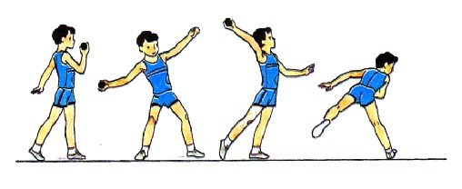 Метание мяча из-за спины через плечо