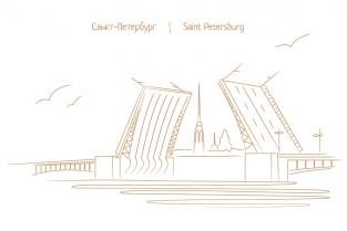 Картина Дворцовый мост СПБ