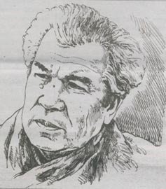 Портрет Мустая Карима карандашом