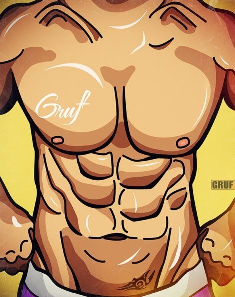 Мужской торс мультяшный