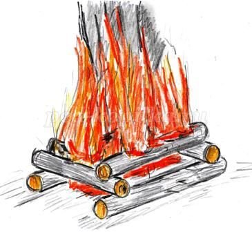 Изображение угасающего костра