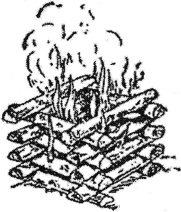 Схема костра колодец