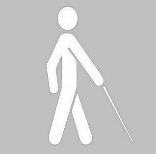 Слепой человек с тростью