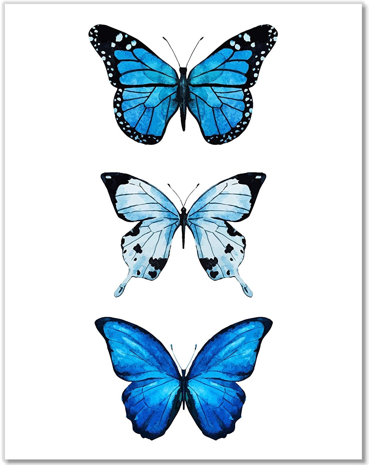 Голубая бабочка рисунок