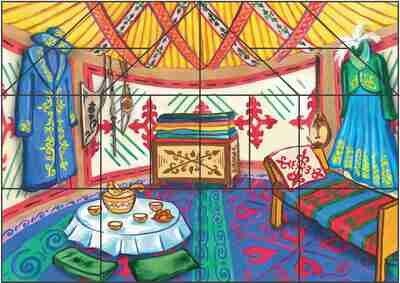 Казахская юрта убранство внутри