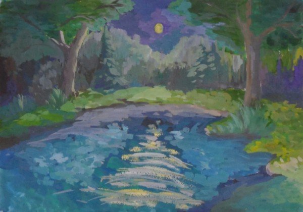 Волшебное озеро иллюстрация