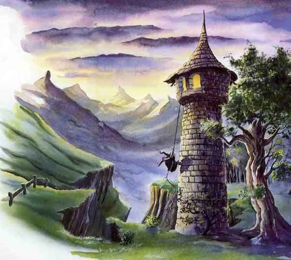 Замок Рапунцель рисунок