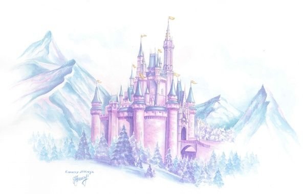Замок принцессы акварель