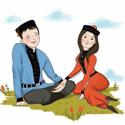 Плакат вырубной "девочка в татарском костюме"