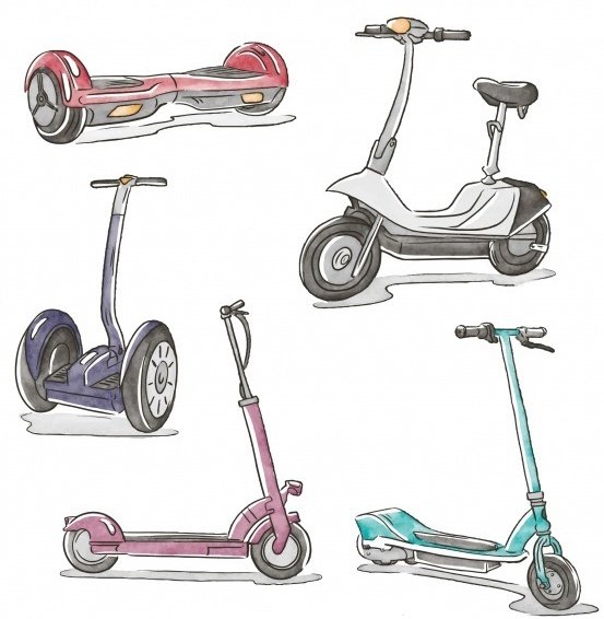 Самокат рисовать