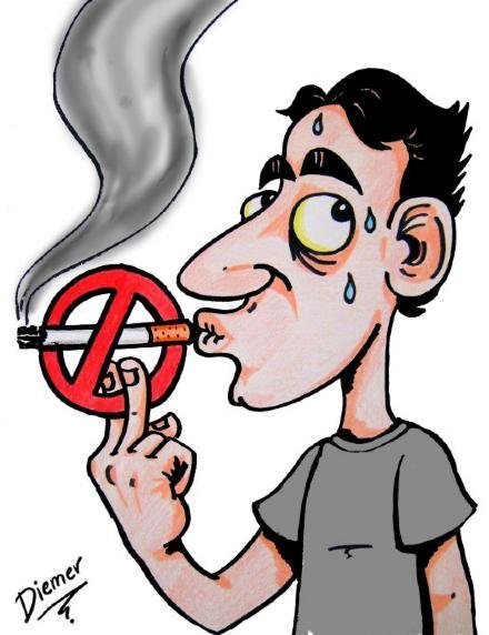 Курящий человек карикатура