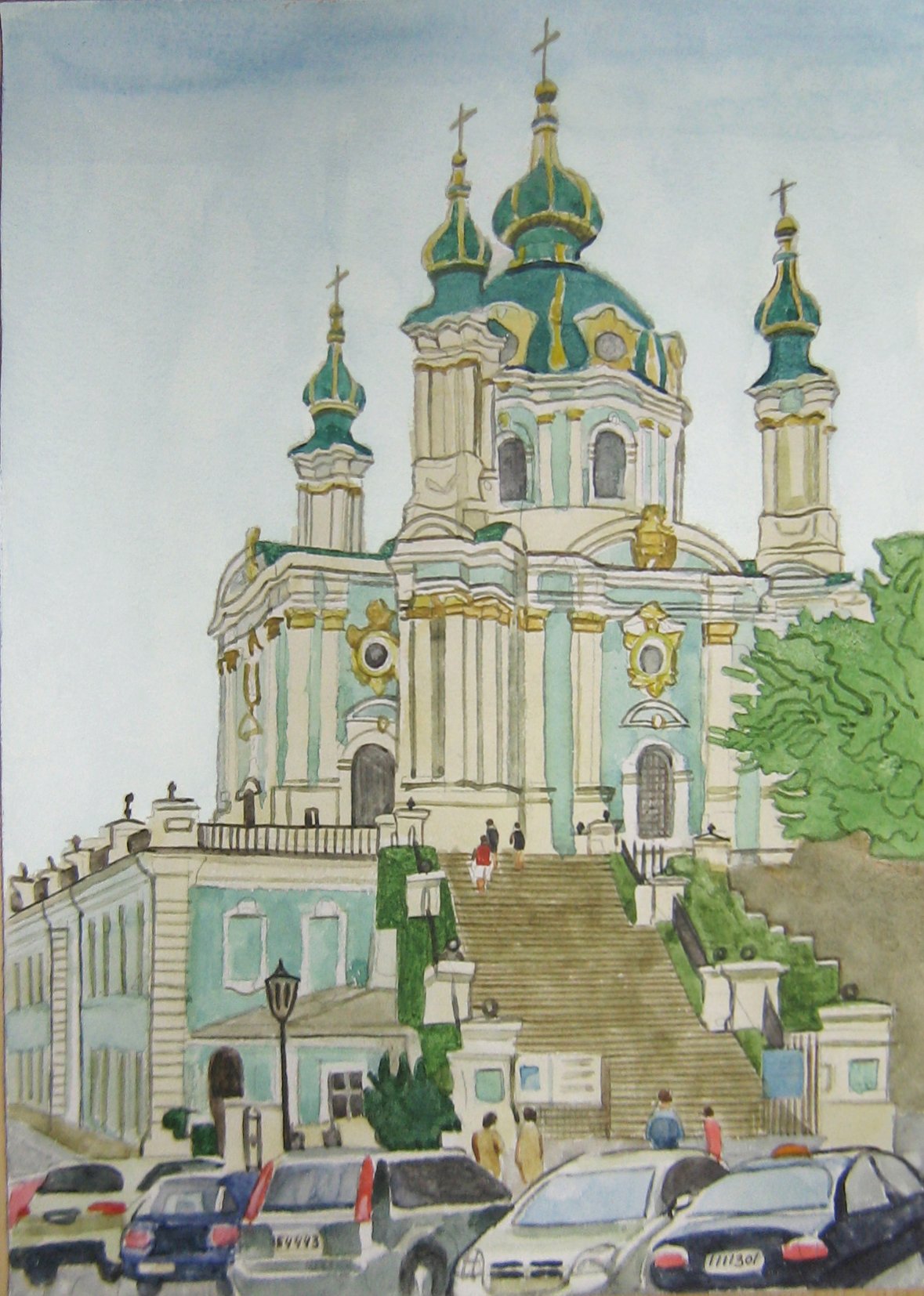 • Андреевский собор в Киеве (нарисовал эскиз здания в 1747)
