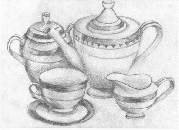 Рисование чайный сервиз