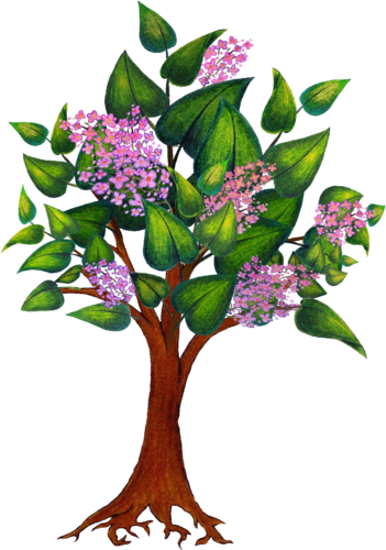 Нарисовать дерево сирень