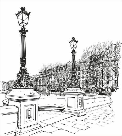 Петербургский фонарь в графике