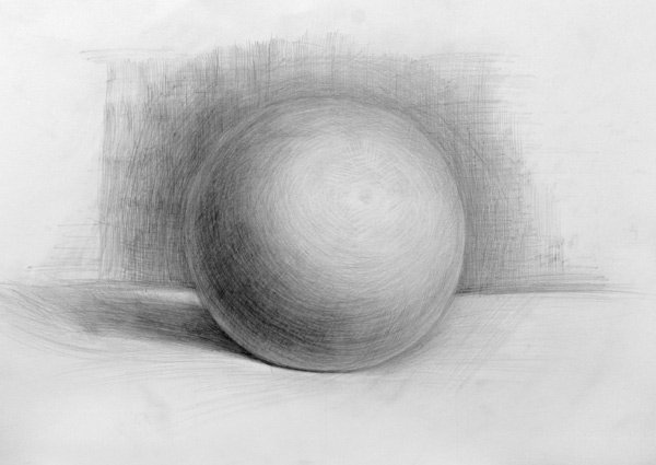 Академическая штриховка шара