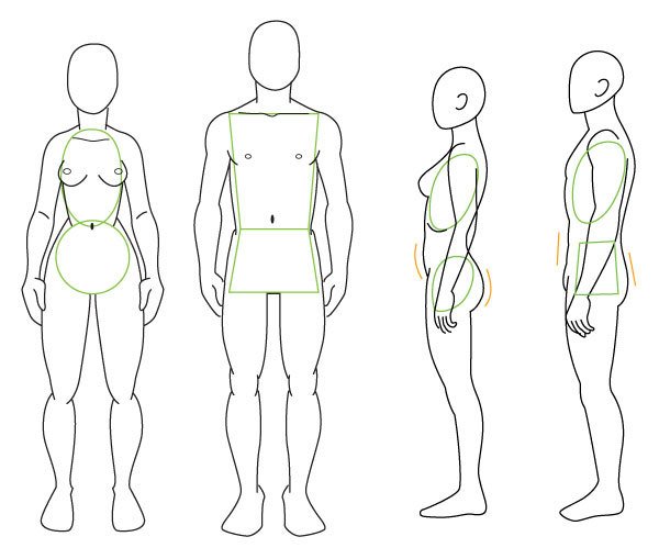 Человек в профиль рисунок в полный рост