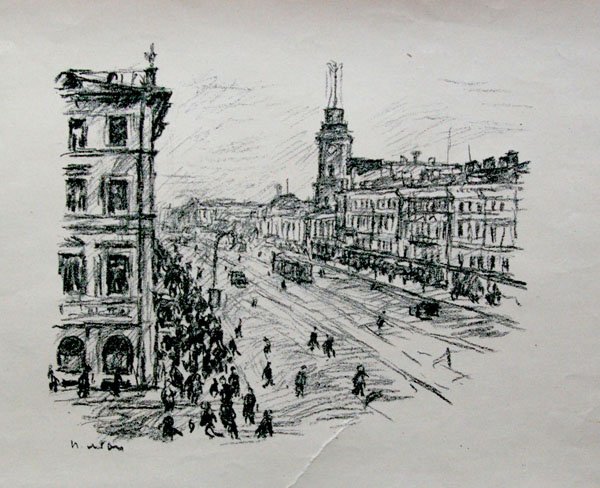 Невский проспект чб