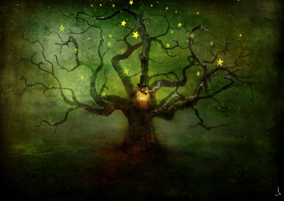 Загадочное дерево. Мистическое дерево. Магическое дерево. Волшебное дерево. Магия деревьев.