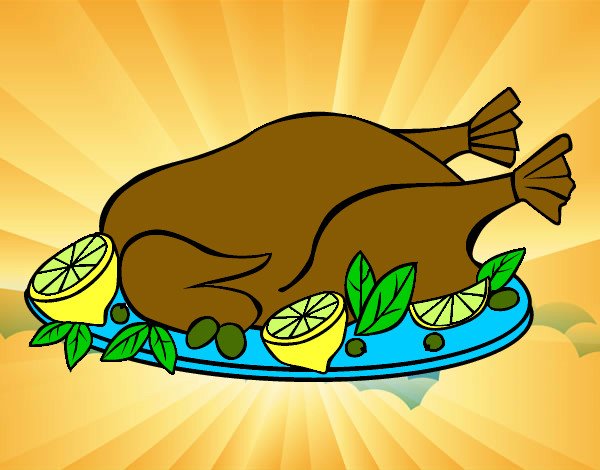 Курица запеченная рисунок