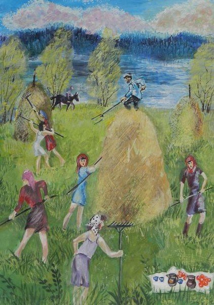 Сенокос картина Сычкова