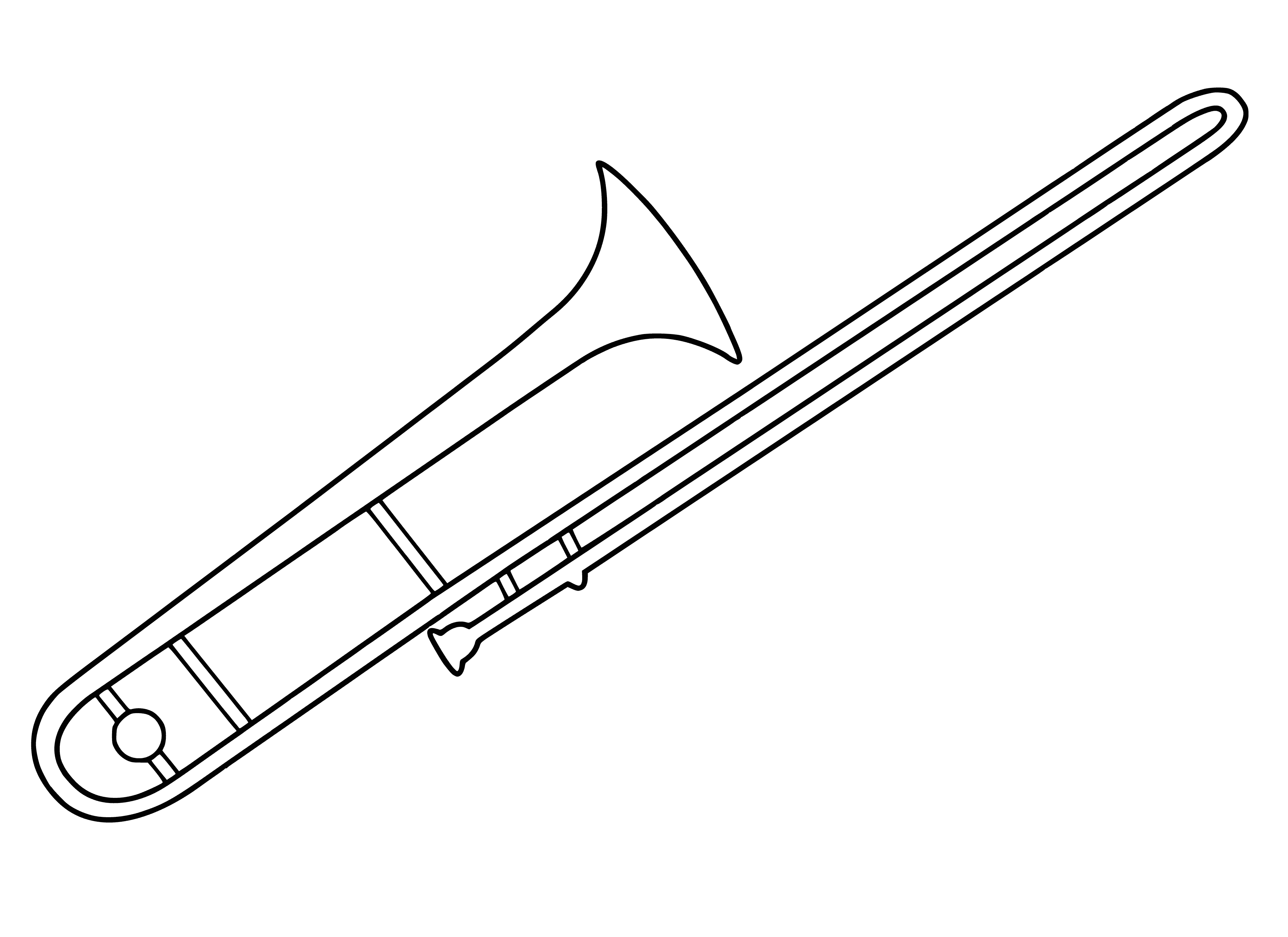 Духовой инструмент тромбон карандашом