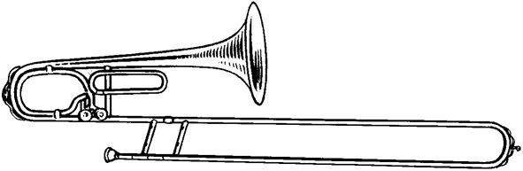 Тромбон духовой музыкальный инструмент рисунок