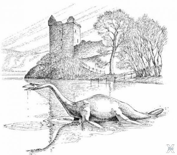 Озеро Лохнесс раскраска