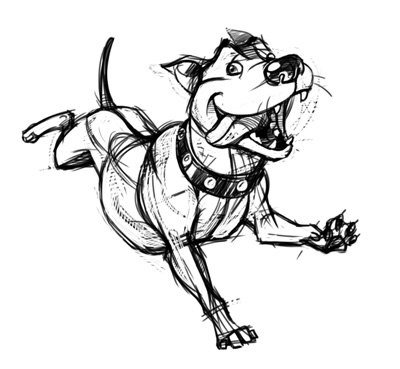 Собака бежит рисунок