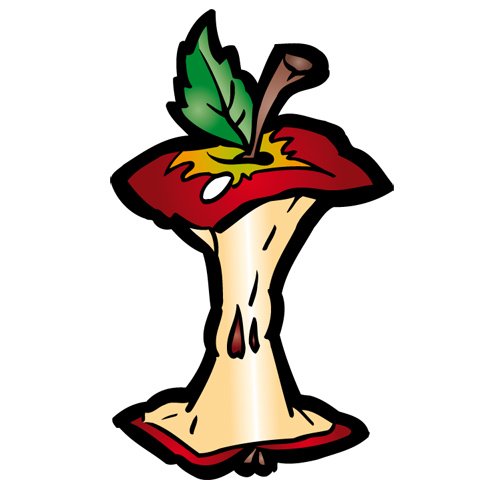 Нарисовать огрызок яблока