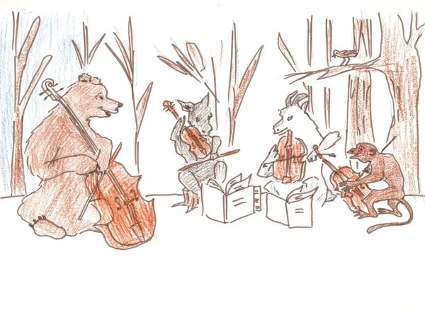 Рисунок к басне Крылова ворона и лисица