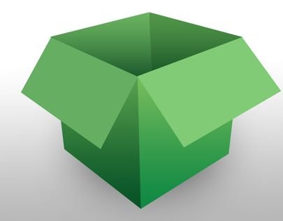 Коробка зеленая открытая