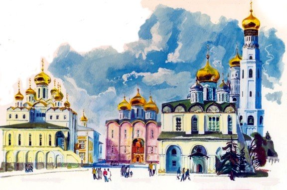 Успенский собор в Москве рисунок