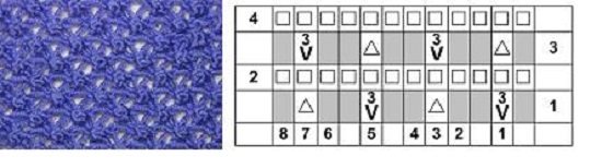 Узор паучки спицами схема