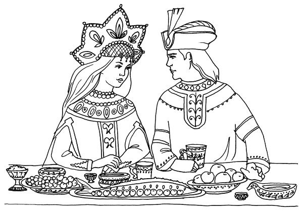 Руслан и Людмила раскраска