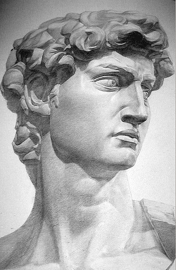 Академический портрет гипсовой головы