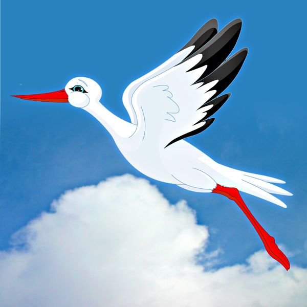 Журавль мультяшный