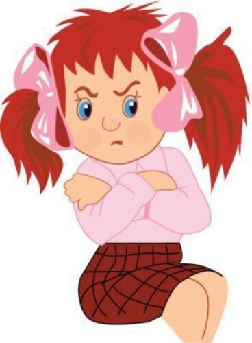 Обиженная девочка мультяшная